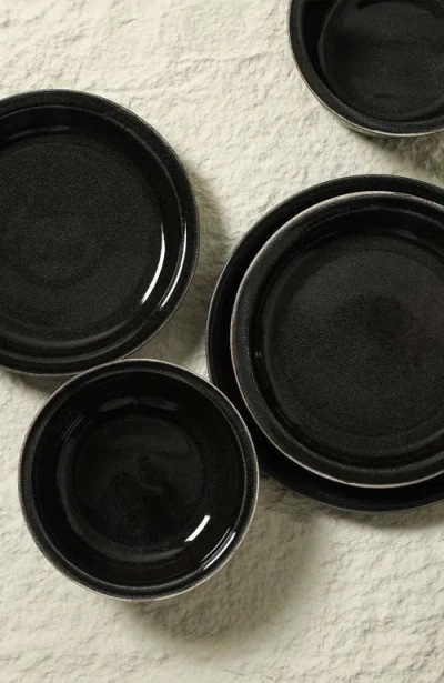 Stone Lain Slate Stoneware 12-piece Dinnerware Set In Black