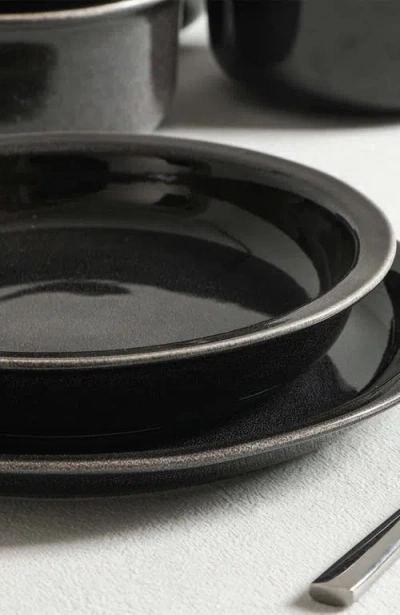 Stone Lain Slate Stoneware 12-piece Dinnerware Set In Black