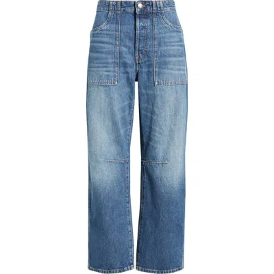 Madewell The Darted Utility Barrel Leg Jeans In Multi