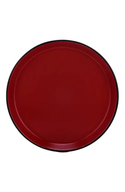 Stone Lain Albie Stoneware 4-piece Salad Plate Set In Red
