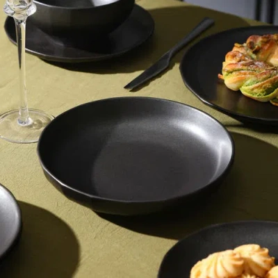 Stone Lain Rio Stoneware 4-piece Pasta Bowl Set In Black