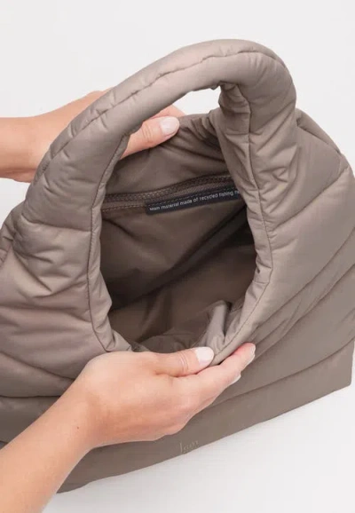 Got Bag Wavy Puffer Recycled Nylon Shoulder Bag In Brown