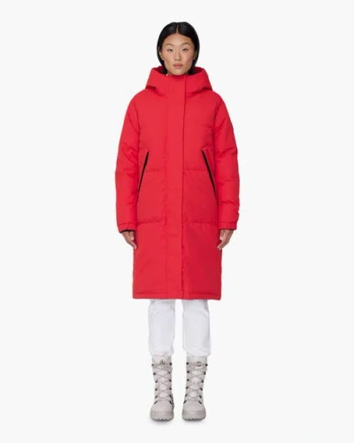 Quartz Co. Ines | Hooded Down Winter Jacket In Red