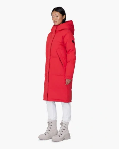 Quartz Co. Ines | Hooded Down Winter Jacket In Red