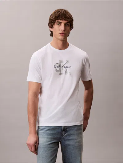 Calvin Klein Jeans Est.1978 Calvin Klein Men's Dimensional Monologo Graphic Classic T-shirt In White