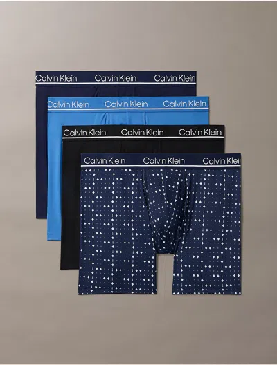 Calvin Klein Men's Microfiber Stretch Plus 4-pack Boxer Brief In Animal Print