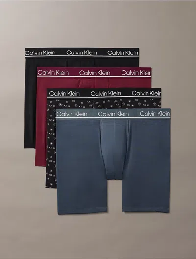 Calvin Klein Men's Microfiber Stretch Plus 4-pack Boxer Brief In Animal Print