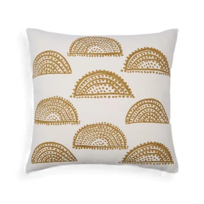 Naki & Ssam Sunlit Splendor Petite Sunburst Print Square Pillow In Gray