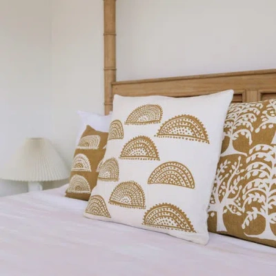 Naki & Ssam Sunlit Splendor Petite Sunburst Print Square Pillow In White