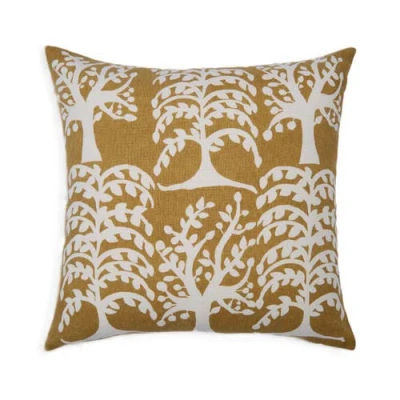 Naki & Ssam Nature Whisper Saal Tree Print Square Pillow Cover In Blue