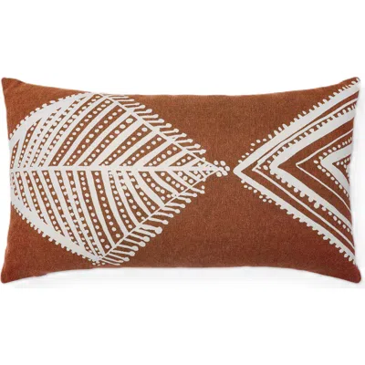 Naki & Ssam Oceanic Elegance Artisan Print Fish Lumbar Pillow Cover In Brown