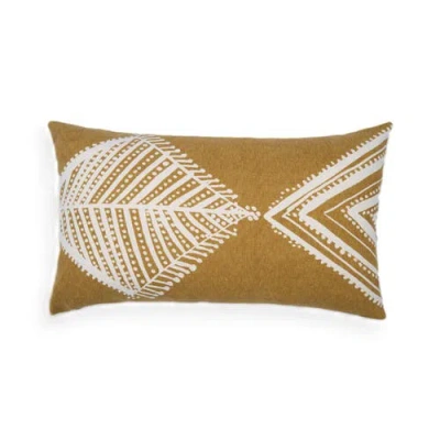 Naki & Ssam Oceanic Elegance Artisan Print Fish Lumbar Pillow Cover In Brown