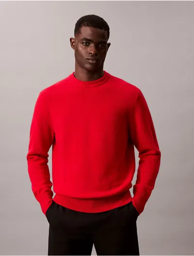 Calvin Klein Men's Merino Wool Relaxed Sweater In Red
