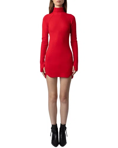 Zadig & Voltaire Viky We Sweater Dress In Red