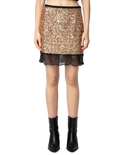 Zadig & Voltaire Justicias Sequins Skirt In Multi