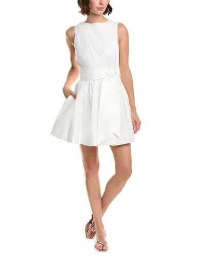 Milly Draped Poplin Mini Dress In White