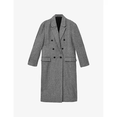 Allsaints Ezra Oversized Wool Coat In Gray