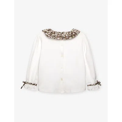 Trotters Stretch Cotton Willow Blouse In White