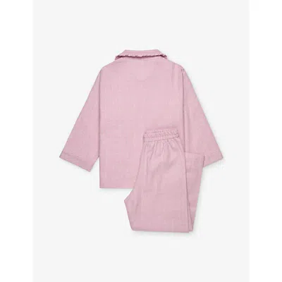 Trotters Cotton Check Duck And Bunny Pyjama Set In Pink