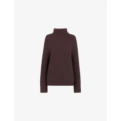 Whistles Omens  Heavy Roll-neck Wool Jumper In Brown