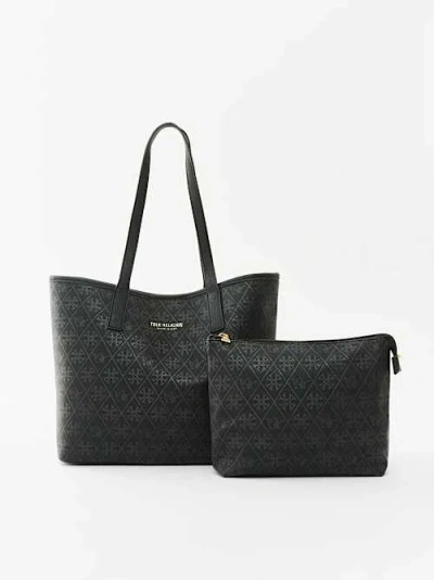 True Religion Monogram Tote Bag In Black