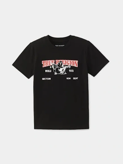 True Religion Boys Arched Logo T-shirt In Black