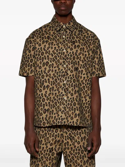 Bluemarble Verziertes Hemd Mit Leoparden-print In Brown