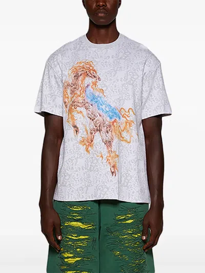 Casella Meyer Pegasus T-shirt Aus Jacquard In White