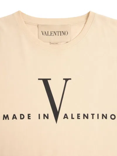 Valentino Garavani Cotton T-shirt With Made In Print Clothing In Brown