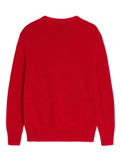Valentino Long-sleeved Sweater In Red