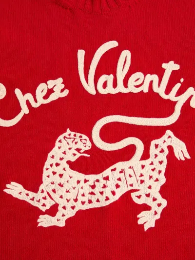 Valentino Long-sleeved Sweater In Red