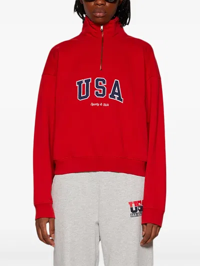 Sporty And Rich Usa Sweatshirt In Red