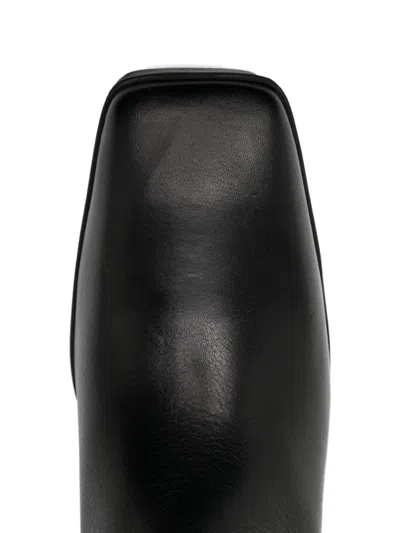 Rick Owens Porterville Sliver Platform Beatle Ankle Short Boots In 09 Black