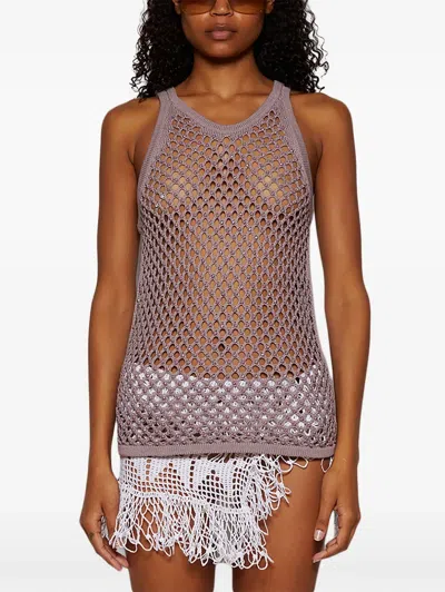 Diotima Marina Oberteil In Lochstrick In Brown