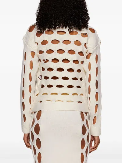 Diotima Galina Pullover In Lochstrick In White