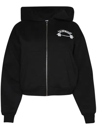 Saintwoods Klassischer Cropped-hoodie In Black