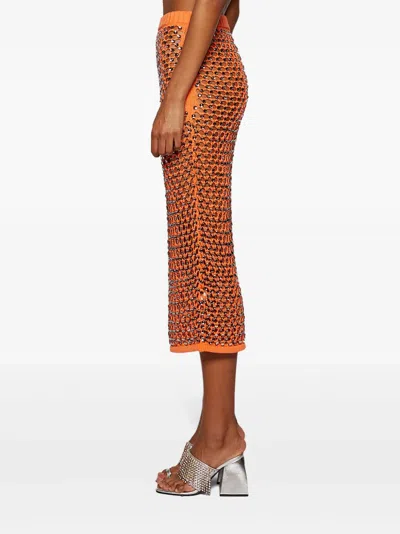 Diotima Spice Skirt In Crystal Mesh In Orange