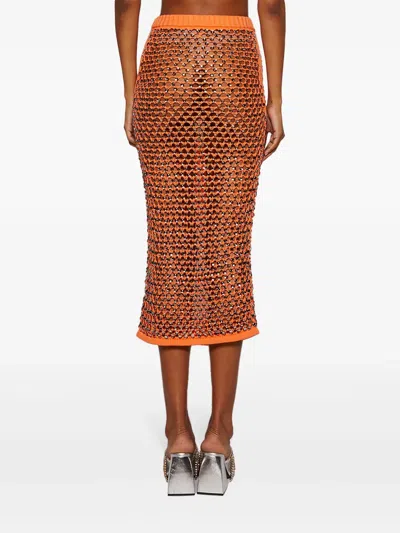 Diotima Spice Skirt In Crystal Mesh In Orange