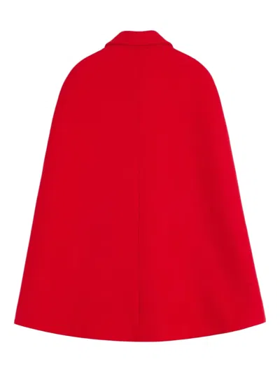 Valentino Garavani Drill Double Cape With V Gold Clothing In Red