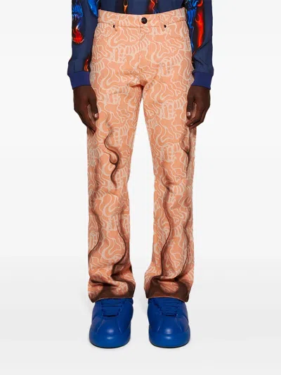 Casella Meyer Flames Jacquard-hose In Orange