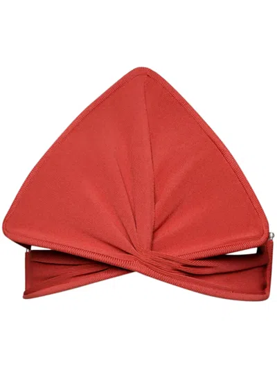 Christopher Esber Ore Pierced Spear Knit Bustier Brick In Red