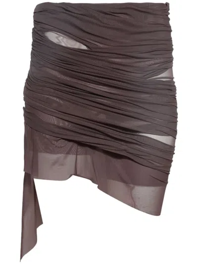 Di Petsa Wetlook Minirock In Brown