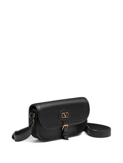 Valentino Garavani Antibes Leather Crossbody Bag Adjustable Strap In Black