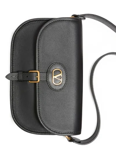 Valentino Garavani Antibes Leather Crossbody Bag Adjustable Strap In Black