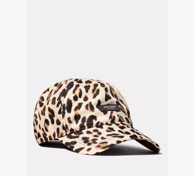 Kate Spade Downtown Leopard Nylon Hat In Brown