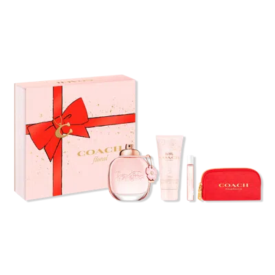 Coach Floral Eau De Parfum 4-piece Set In Pink