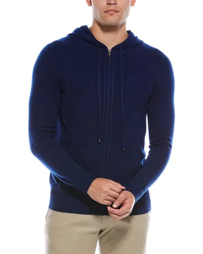 Quinn Cashmere Zip Hoodie In Blue