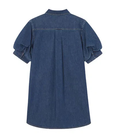 Frame Womens Antonia Play Short-sleeve Denim Midi Dress In Blue