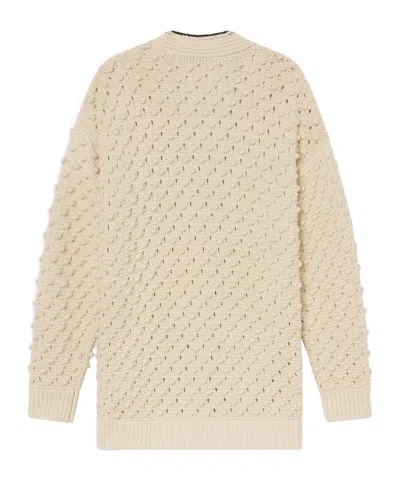 Frame Womens Cream The Bauble V-neck Cotton-knit Cardigan In White