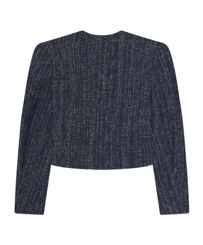 Frame The Tweed Button-up Jacket In Black